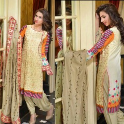 Reeva Linen Embroidered Unstitched Suit 1B